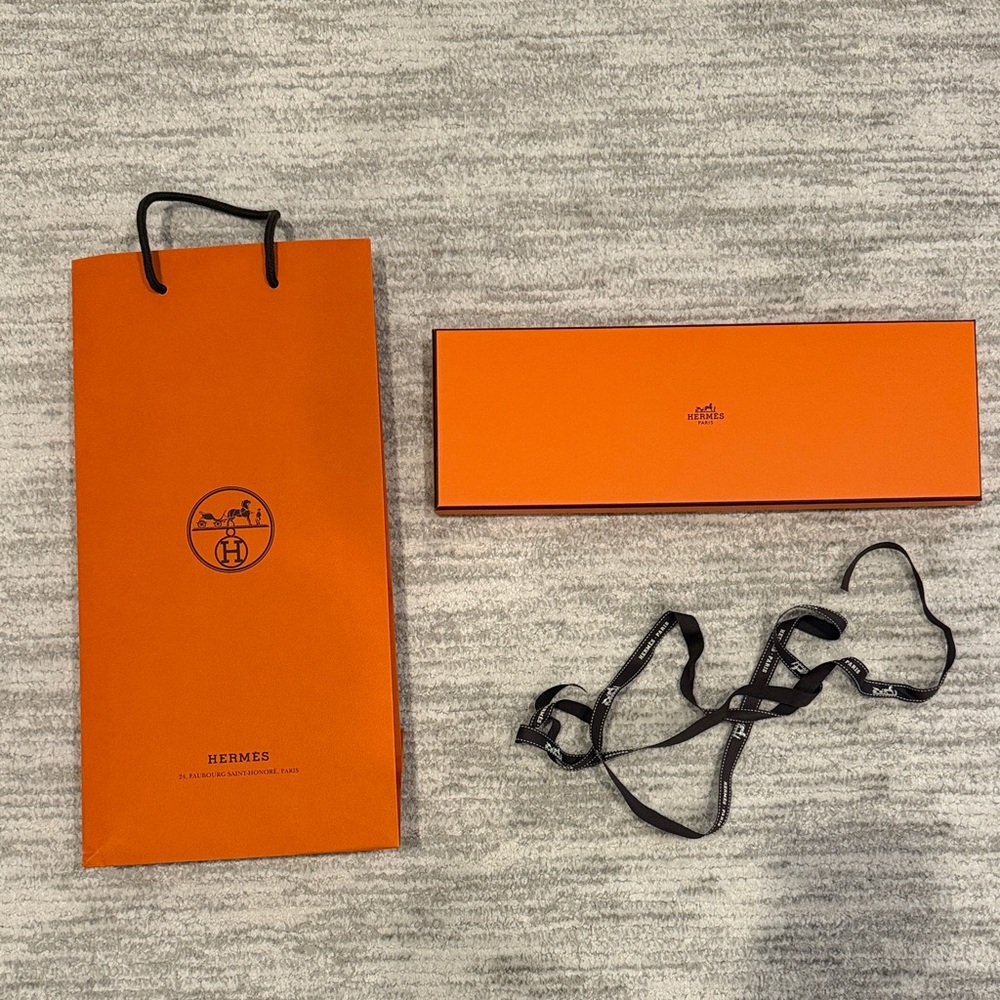 Hermes Vibrant Orange Tie with Black Details